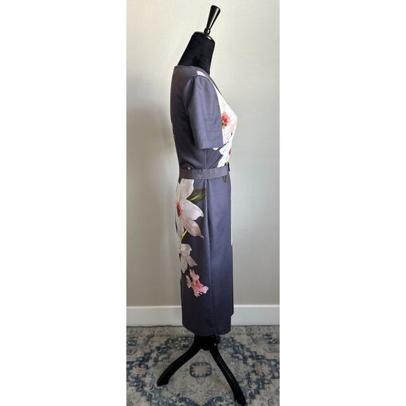 Ted Baker Women's Cut Bisslee Chatsworth Floral Romantic Prep Midi Dress Size 6 - Picture 6 of 11